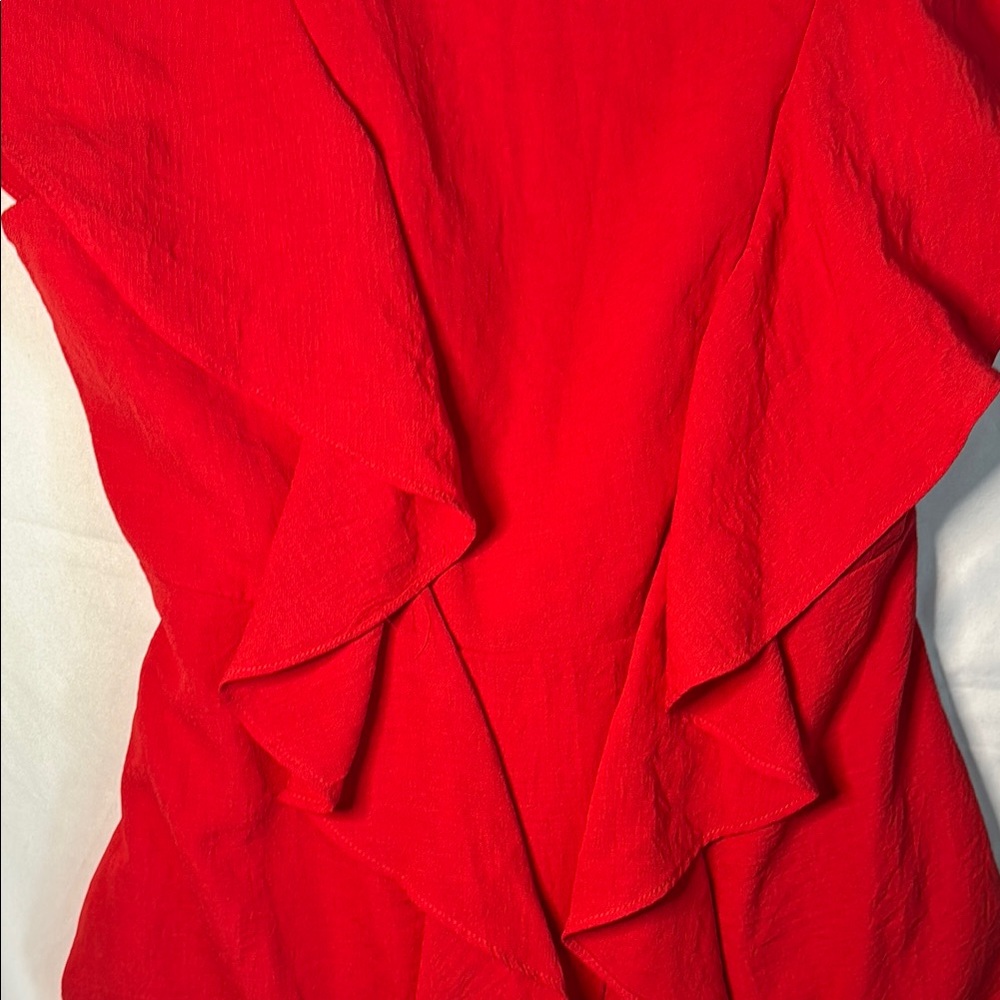 DO+BE Elegant Red Ruffled Backless SunDress - Picture 2 of 4